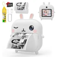 Vivitar mit 48MP & 1080P HD Video, Sofortbildkamera mit 32GB Speicherkarte Kinderkamera (48 MP, inkl. Selfie, Zeitraffer & lustigen Rahmen, Kreative Geschenkidee für Kinder, 2.4" IPS Bildschirm, Spielen & Musikplayer, mit Druckfunktion) weiß