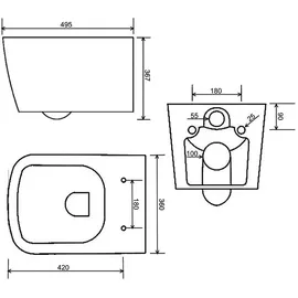 Kronenbach Cube Wand-WC mit WC-Sitz Weiß
