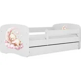 WFL GROUP Jugendbett Emily 80 x 160 cm Kiefer MDF weiß/roségold