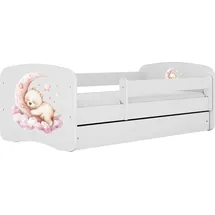 WFL GROUP Jugendbett Emily 80 x 160 cm Kiefer MDF weiß/roségold