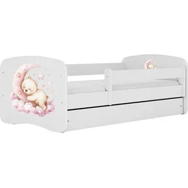 WFL GROUP Jugendbett Emily 80 x 160 cm Kiefer MDF weiß/roségold