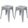 Mendler Hocker HWC-A73 Metall grau 2er Set