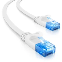 deleyCON 20m CAT6 Flaches Netzwerkkabel 1000 Mbit Gigabit LAN - Cat 6 RJ45 Ethernet Patchkabel Verlegekabel Flach - für Internet Switch Router Modem Patchpanel - Weiß