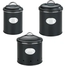 Wenko 3er-Set Vorratsdose Nero", (schwarz,