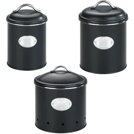 Wenko 3er-Set Vorratsdose Nero", (schwarz,