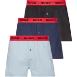 hugo underwear Webboxer »WOVEN BOXER TR«, (Packung, 3 St 3er-Pack), Webboxer mit Schriftzug Gr. M (50), schwarz/blau/grau, , 62742058-M