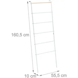 Relaxdays Handtuchleiter Metall Weiß