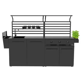 cozze Grillwagen 68 x 90 x 60 cm Stahl schwarz
