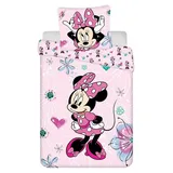 Disney Minnie Mouse Herzen Schwarz 160 x 200 cm + 70 x 80 cm