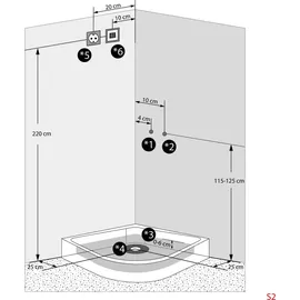 SeniorBad AcquaVapore Duschkabine Dusche D46-23T1 Komplettdusche Fertigdusche 100x100