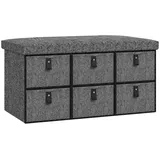Homcom Schuhbank Dunkelgrau, 76.5x38x38 cm Garderobe, Garderobenbänke, Schuhbänke