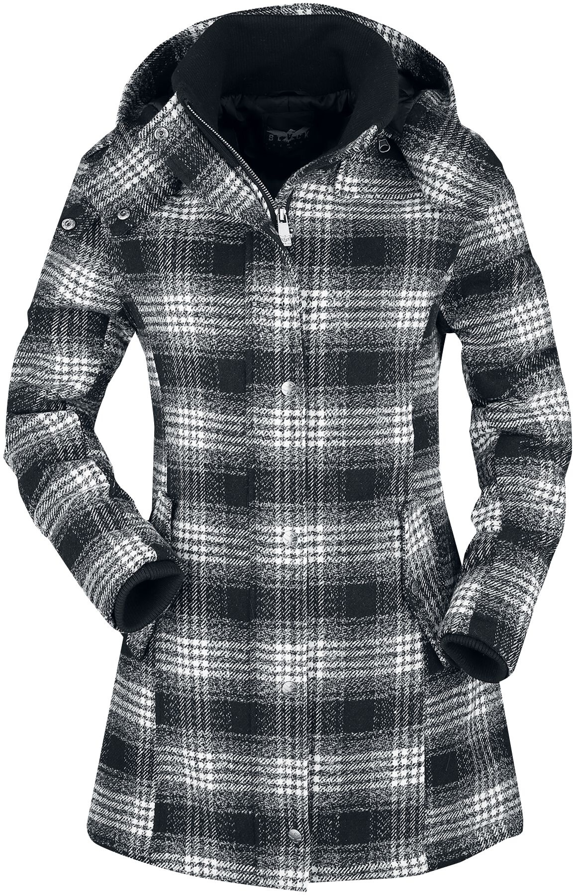 Black Premium by EMP Kurzmantel - Checkered Short Coat - XS bis 5XL - für Damen - Größe XL - schwarz/grau - XL
