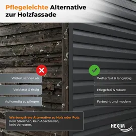 HEXIM Verkleidungspaneel Außeneckprofil anthrazit 1 x 1 x 2,5 m