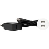 Kopp 939741014 VersaPICK, USB Einbauset mit 2x USB, rund, Metall, weiß