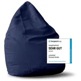 Lumaland Sitzsack Luxury XL Plus 85x65cm | Microvelours Beanbag extra weichem & robustem Stoff | Für Erwachsene & Kinder| Ideal geeignet für Kinderzimmer | Sessel & Stuhl Bean Bag [Dunkelblau]