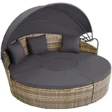 Tectake Sonneninsel Rattan natur/dunkelgrau