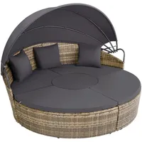 Tectake Sonneninsel Rattan natur/dunkelgrau