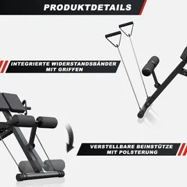 Gorilla Sports GORILLA SPORTS® Hantelbank - Verstellbar, Hyperextension, bis 250kg - Multifunktion Trainingsbank, Schrägbank, Bauch und Rückentrainer, Fitness ... - Schwarz