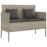 furnicato Gartenbank mit Stauraum 113x61x87 cm in Hellgrau grau