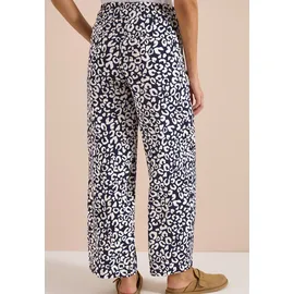 Cecil Wide Leg Hose im Loose Fit mit Leo-Print - blau