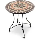 MACOShopde by MACO Möbel Raburg Mosaiktisch, 60 cm Ø, runder Gartentisch mit Mosaikmuster, Balkon- und Terrassentisch, mediterranes Flair, liebevolle Handarbeit, Mayla, Anthrazit-Terrakotta