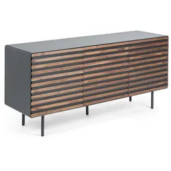 Wohnzimmer Sideboard in Dunkelgrau Echtholz furniert