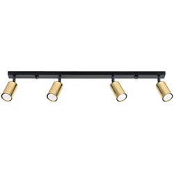 SOLLUX LIGHTING Deckenleuchte "Plafond WINX 4L schwarz/gold", schwarz (schwarzes gold), H: 18,5cm, Lampen, einstellbarer Lichtstrahl