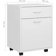 vidaXL Rollschrank 45 x 38 x 54 cm Weiß