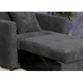 MCW Schlafsessel MCW-L90, Klappsessel Gästebett Relaxsessel, Liegefläche 200x100cm Stoff/Textil Cord ~ dunkelgrau