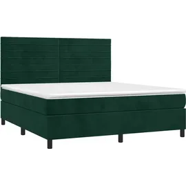 vidaXL Boxspringbett 180 x 200 cm Dunkelgrün
