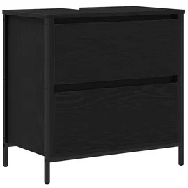 vidaXL Waschbeckenunterschrank 2 Schubladen 34,5 x 60 x 34,5 cm Schwarz