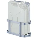 Relaxdays Benzinkanister Halterung, 10 - 20 L Reservekanister, abschließbar, Auto, Motorrad, Kanisterhalter, Eisen, grau