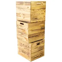 Kistenkolli Altes Land - 3er set Holzkiste geflammt passend