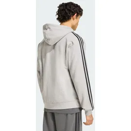 adidas Essentials 3-Streifen Kapuzenjacke Herren Grau/Weiß XL