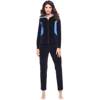 Merry Style Damen Velours Freizeitanzug Hausanzug MSMG001 (Marineblau/Blau(1727), XXL) - XXL