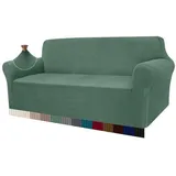 Granbest Sofabezug Jacquard Stretch Sofahusse Hunde Haustiere 3 Sitzer Salbei