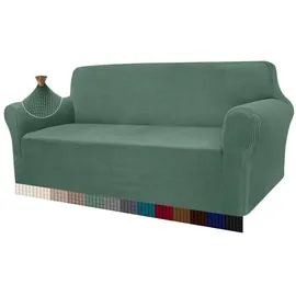 Granbest Sofabezug Jacquard Stretch Sofahusse Hunde Haustiere 3 Sitzer Salbei