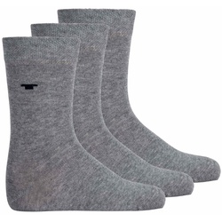 TOM TAILOR Unisex Kinder Socken, 3er Pack - Strümpfe, Baumwolle, Logo, einfarbig Grau 35-38