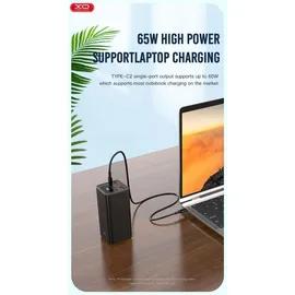 XO Laptop-Powerbank PB97 65W 20000mAh Schwarz 2x USB-A, 2x USB-C digitale Ladeanzeige