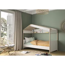 Gami Kinderbett »HAUSBETT« Gami Kastanie Natur Nachbildung / Weiss + Kastanie Natur Nachbildung / Weiss + Kastanie Natur Nachbildung / Weiss