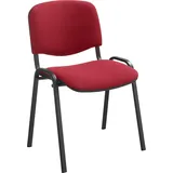 Nowy Styl Group Stapelstuhl ISO Basic, ergonomisch geformt, stapelbar, ohne Armlehnen, Gestell: schwarz, Bordeaux