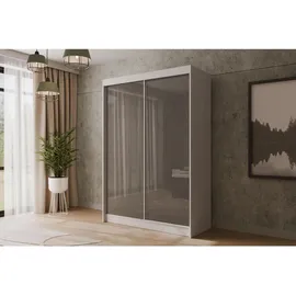 altdecor Schiebetürenschrank PEKA 120 x 215 x 61 cm Weiß/Grau