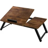 ML-Design Laptoptisch Vintage Braun, Bambus, höhenverstellbar, klappbar,