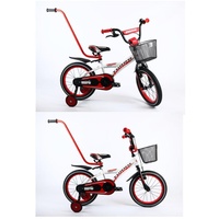 Kinderfahrrad BMX 16 Zoll Mit Stützrädern und Haltestange Fahrradfahren lernen ohne Angst by Lux4Kids Red White 01