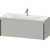 Duravit XViu Waschtisch-Unterschrank XV4612OB207C 120x48cm, 1 Auszug, 1 Hahnloch, schwarz matt, Rahmen C, betongrau matt