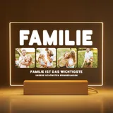 Greatminer Personalisierte Lampe mit Foto und Widmung - Personalisiertes Familien geschenk, Weihnachtsgeschenke, Geschenke Jahrestag - Acrylglas 18x14 cm mit optionalem LED-Sockel