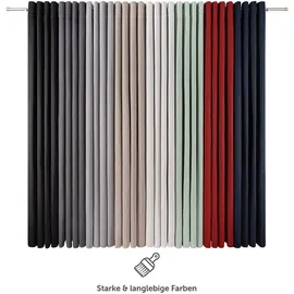 Blumtal Verdunklungsvorhänge 2er Set - Thermovorhang Hitzeschutz - Vorhang Blickdicht mit Ösen - Gardinenschals mit Schlaufen - Curtain - Gardinen 175x140cm - Gardienenschalset 2er - Vorhang Taupe