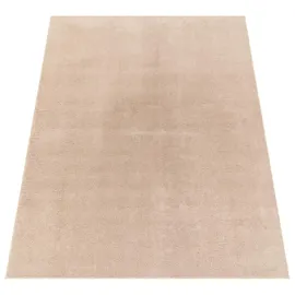Paco Home Moderner Wohnzimmer Teppich Kurzflor waschbar Weich Felloptik Anti-Rutsch Grösse 200 cm Quadrat, - Beige