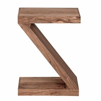 KADIMA DESIGN Beistelltisch Massiver Sofatisch "Z" Cube aus Akazie/Sheesham beige