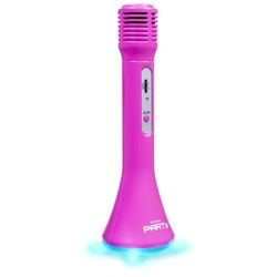 BigBen portabler Lautsprecher Party Mic Mikrofon Licht LED pink AU384017 Portable-Lautsprecher